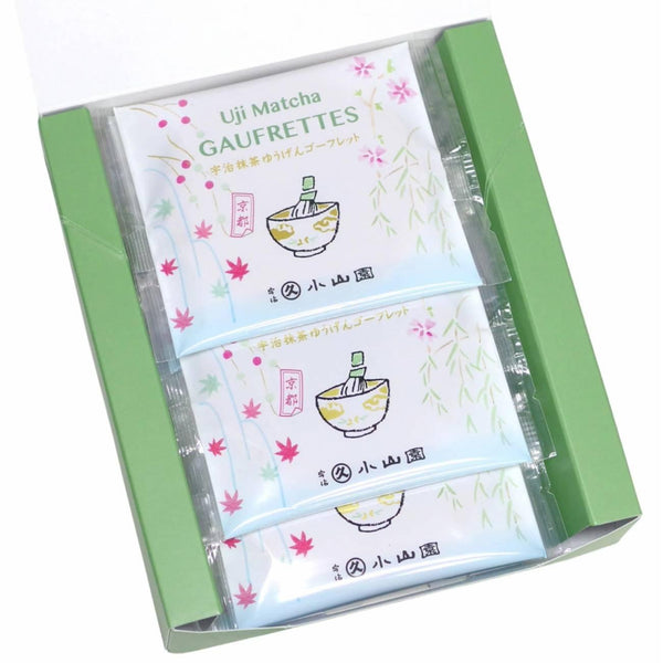 丸久小山園 宇治抹茶クリーム入りゴーフレットワッフルクッキー 8枚入