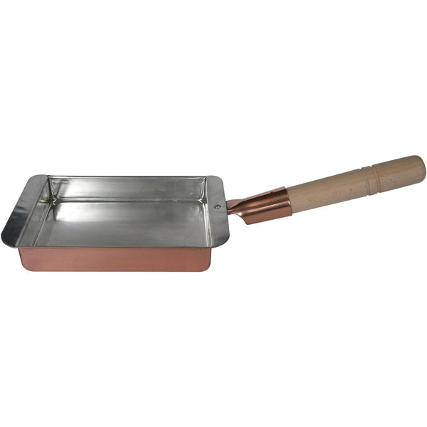 丸新銅器 玉子焼器 関西型オムレツパン 21x25.5cm