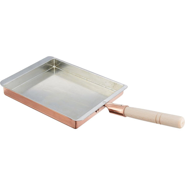 丸新銅器 玉子焼器 関西型オムレツパン 21x25.5cm