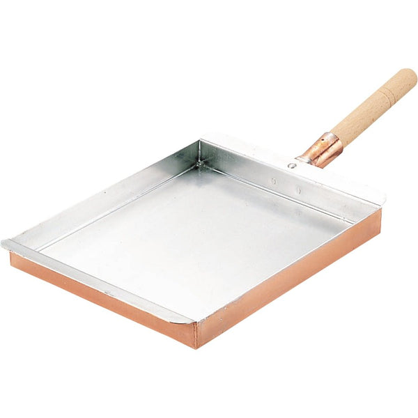丸新銅器 玉子焼器 関西型オムレツパン 21x25.5cm