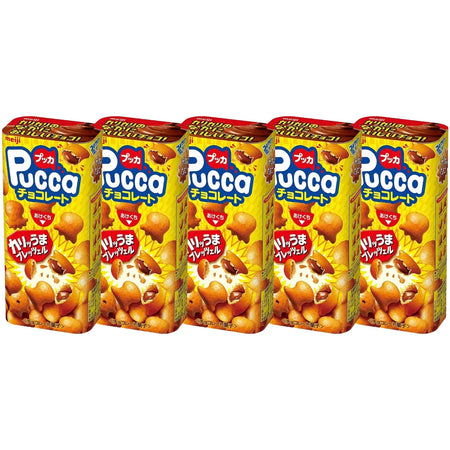 明治　Pucca　プッカ　54個セット　まとめ売り 明治プッカ チョコレート入りクランチープレッツェルスナック 39g（5個