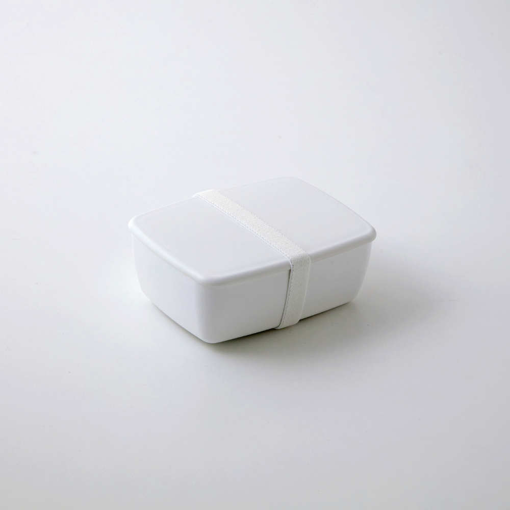 ミニマルなデザインの白い電子レンジ対応弁当箱 大容量 600ml
