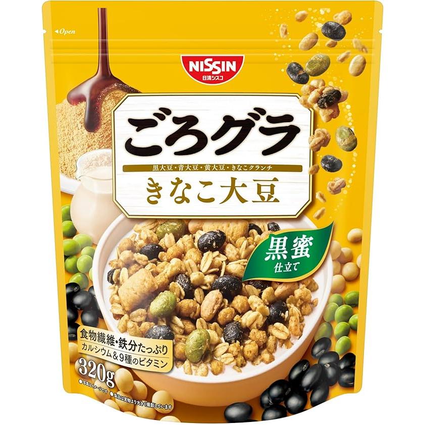 日清 五郎蔵 黒豆グラノーラ 黒蜜きなこ味 320g