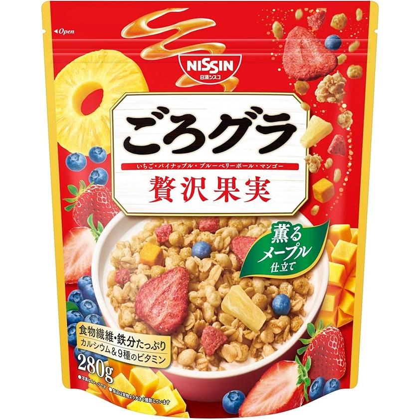 日清食品 ごろグラ ミックスフルーツグラノーラシリアル メープル味 280g