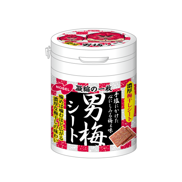 ノーベル 男梅 梅風味 酸っぱいチューイーキャンディシート 75g