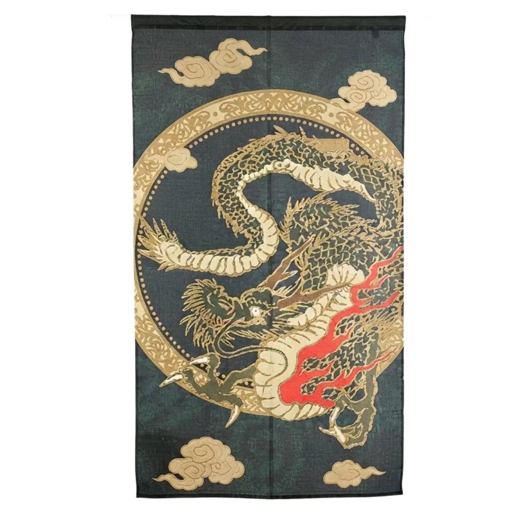 金織り のれん 日本の飛龍デザイン 85×150cm