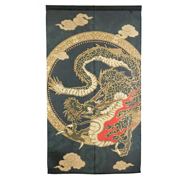 金織り のれん 日本の飛龍デザイン 85×150cm