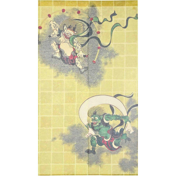 風神雷神金糸暖簾