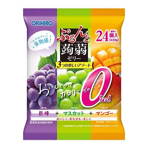 オリヒロ 0カロリー 一口サイズ フルーツこんにゃくゼリー詰め合わせ 432g