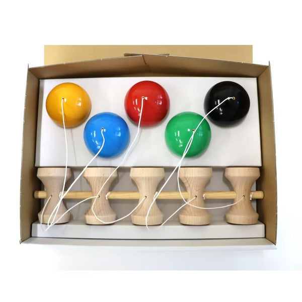 Ozora 5カップけん玉 ユニークな日本のカップとボールのおもちゃ