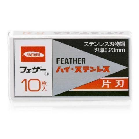 フェザー ハイステンレス 片刃カミソリ替刃 10枚入り