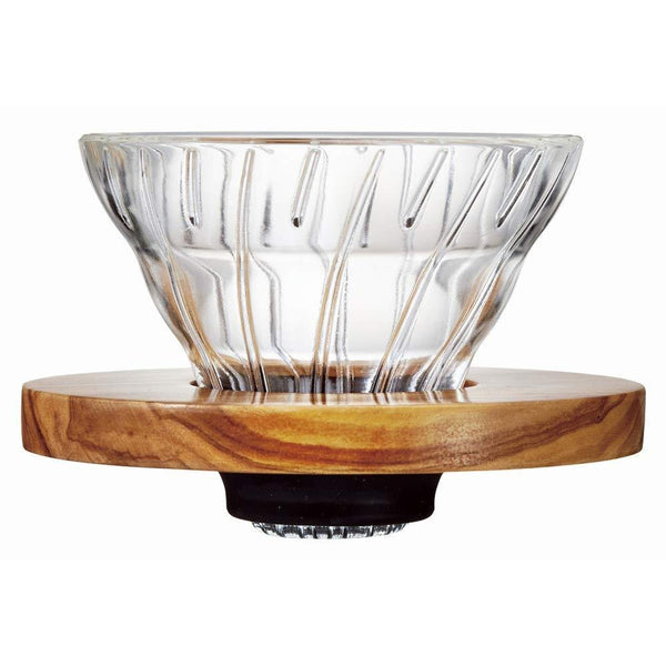 ハリオ V60 ガラスコーヒードリッパー オリーブウッド 1～2杯用 VDGR-01-OV