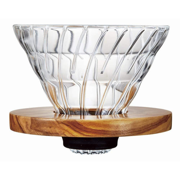 ハリオ V60 ガラスコーヒードリッパー オリーブウッド 1～4カップ用 VDGR-02-OV