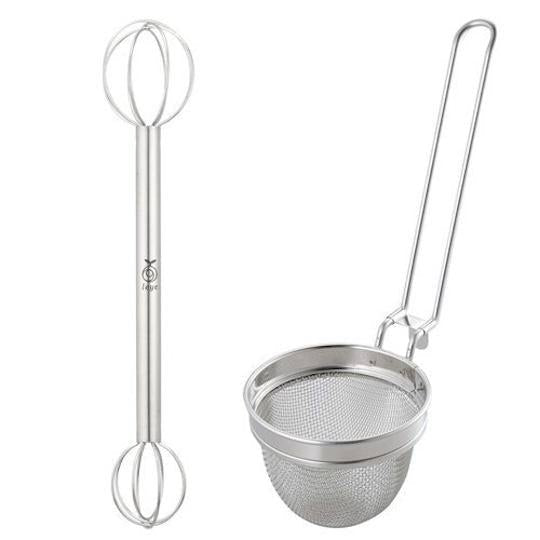 レイエ計量味噌泡立て器マドラー＆シモムラこし器セット