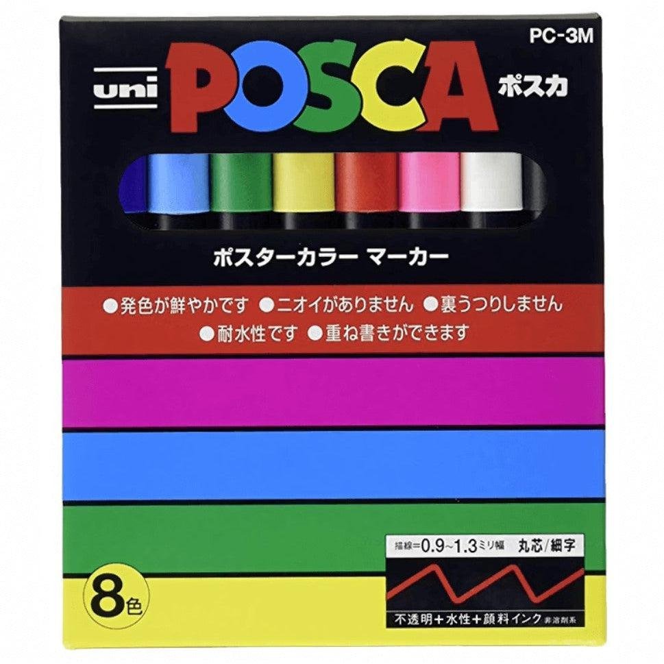 三菱 ユニ ポスカ ペイントマーカーセット 8色 PC-3M 8C