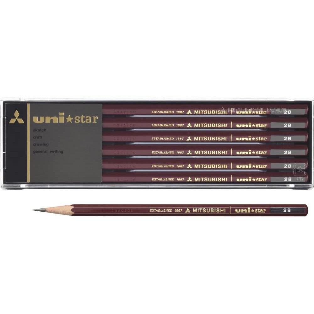 廃番鉛筆 MITSUBISHI uni-P 三菱 ユニスター 鉛筆 2B 12本