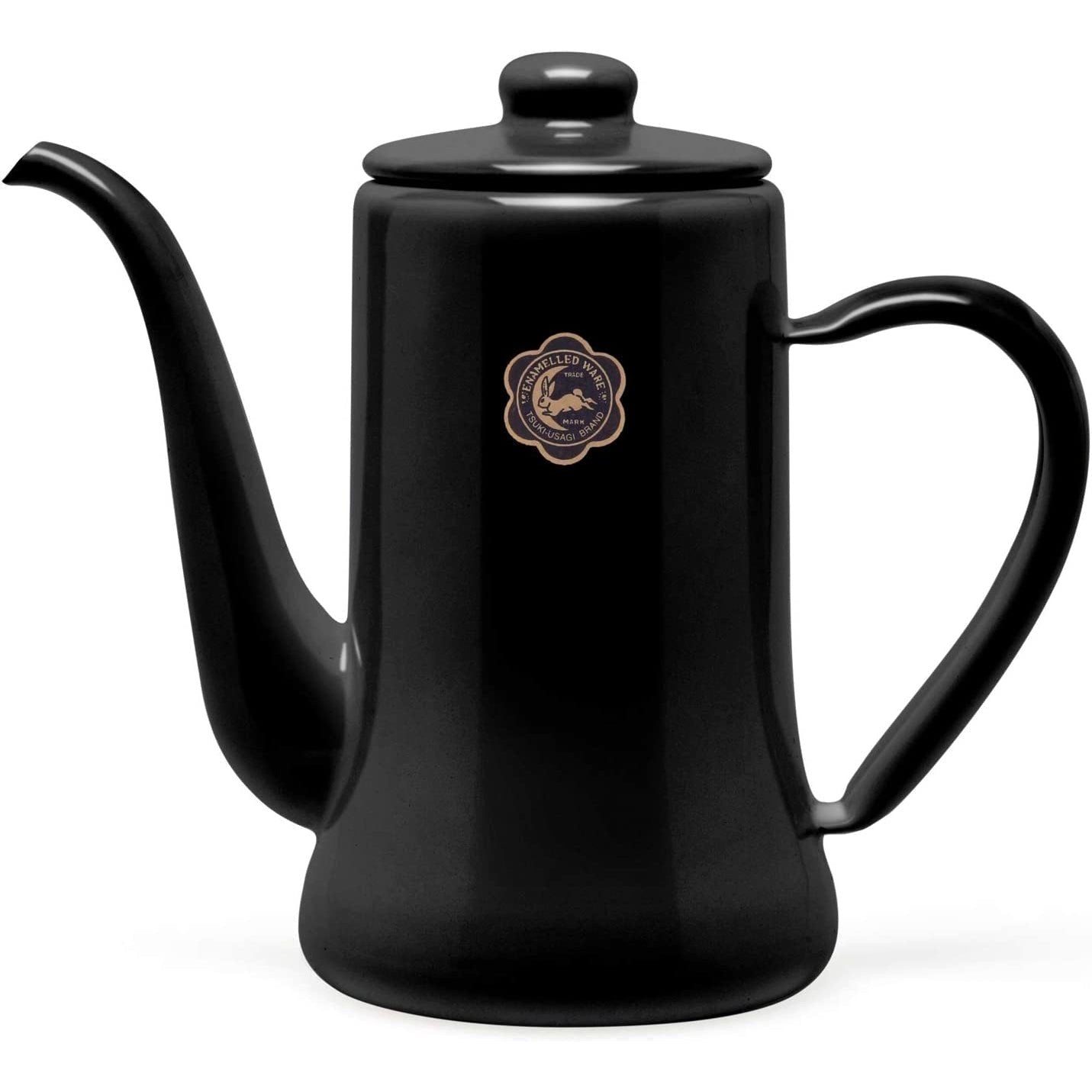 月うさぎ ホーロー ドリップコーヒー スリムポット ブラック 1.2L