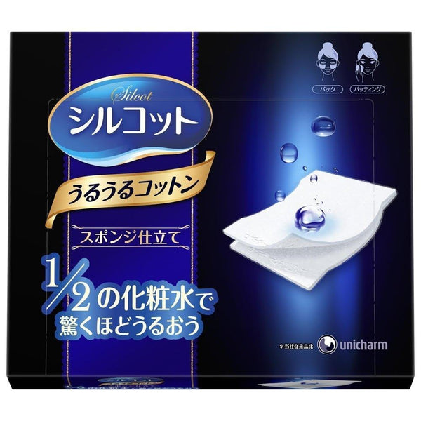 ユニチャーム シルコット うるうるスポンジタッチ うるおい洗顔コットン 40枚