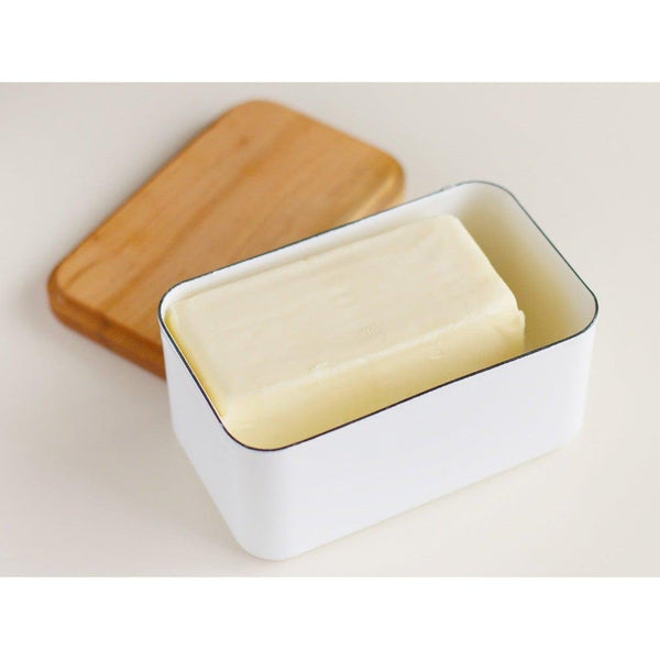 野田琺瑯 ホーローバター皿 木蓋付 450g