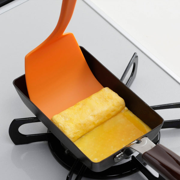 シモムラ 耐熱フレキシブルキッチンスパチュラ ナイロンターナー オレンジ