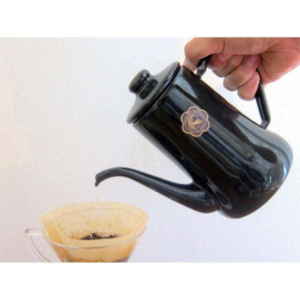 月うさぎ ホーロー ドリップコーヒー スリムポット ブラック 0.7L