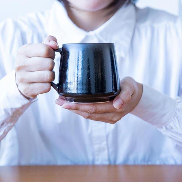 日本製 美濃焼 磁器マグカップ ブラック C811BK