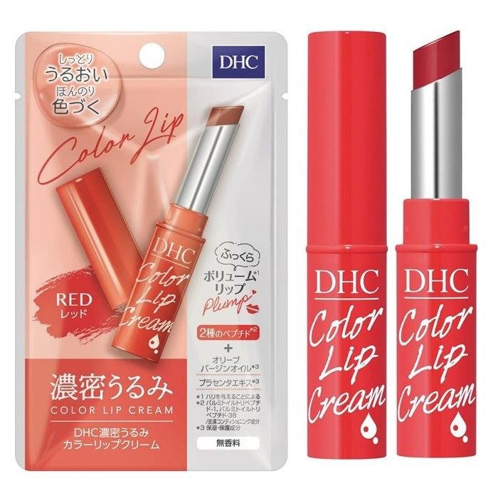 DHC カラーリップクリーム 無香料 ナチュラルリップスティック レッド 1.5g