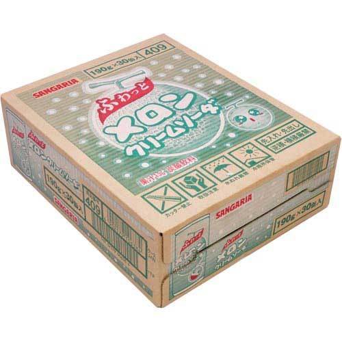 サンガリア マロフワ メロンクリームソーダ ドリンク 190g（30缶入り）