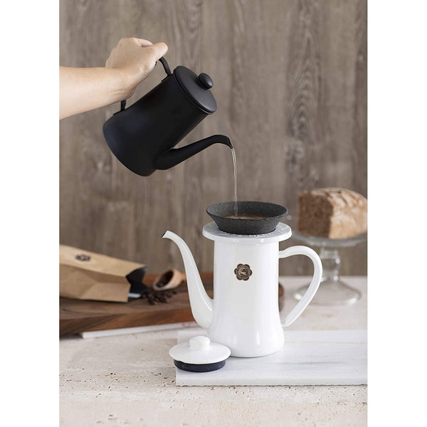 月うさぎ ブラック＆ホワイト セラミックコーヒードリッパーフィルターセット