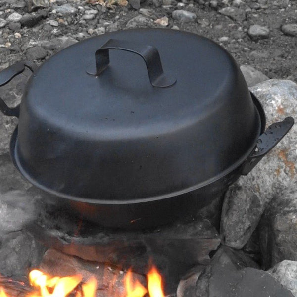 Ptygrace 鉄製スモーカー 耐久性スモーキングポット＆グリル キャンプ用 27cm