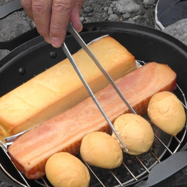 Ptygrace 鉄製スモーカー 耐久性スモーキングポット＆グリル キャンプ用 27cm