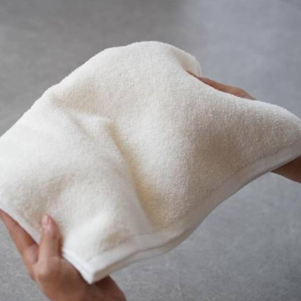 速乾吸水ソフトフェイスタオル 和紙＆コットン スノーホワイト 80cm