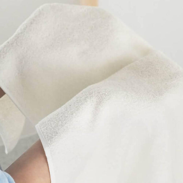 速乾吸水ソフトフェイスタオル 和紙＆コットン スノーホワイト 80cm