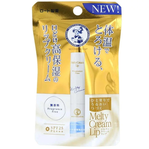 ロート製薬 メンソレータム メルティクリームリップ 無香料 リップバーム SPF25/PA+++ 2.4g