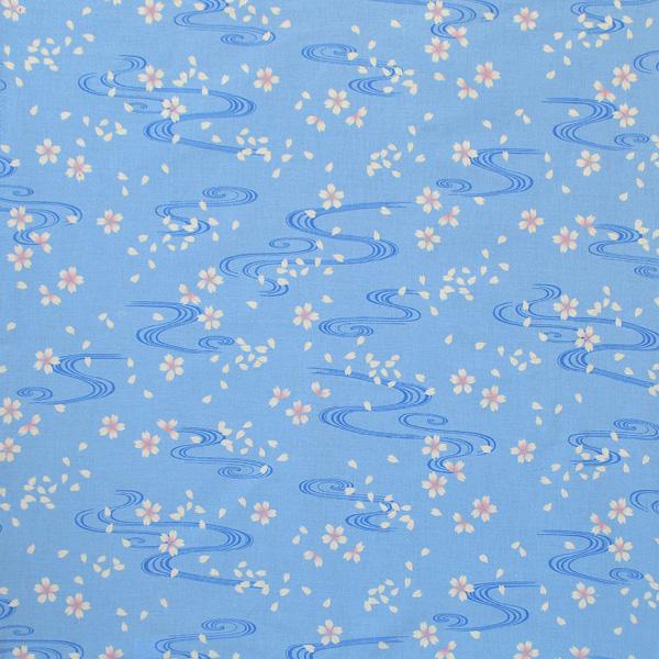風呂敷 青嵐 櫻流水 水色 綿 48cm・70cm