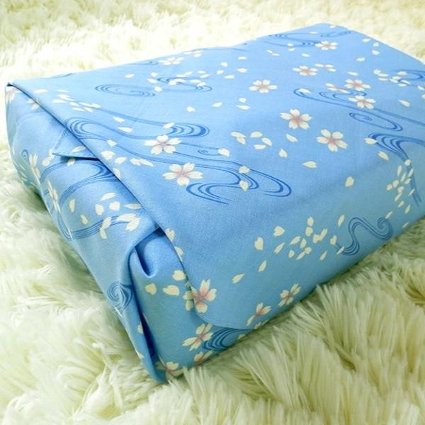 風呂敷 青嵐 櫻流水 水色 綿 48cm・70cm