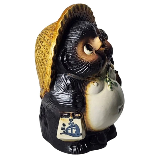 Shigaraki Ware Handmade Ceramic Tanuki Figurine Japanese Raccoon Dog 220mm