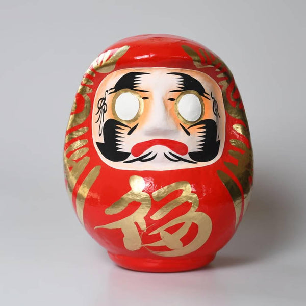 白川だるま「I」手作り縁起物 赤色 35cm