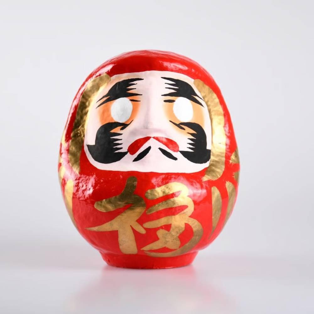 白川だるま「里」手作り縁起物 赤色 17cm