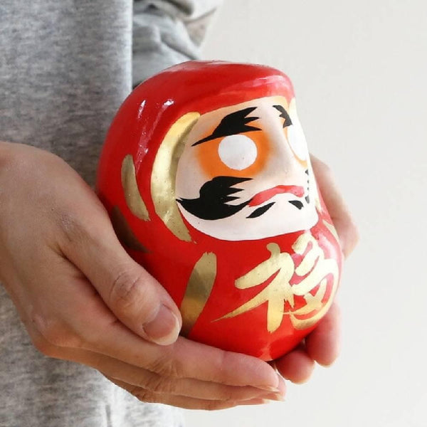 白川だるま「る」手作り縁起物 赤色 12cm