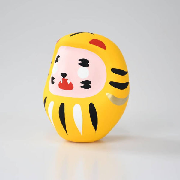 白河黄虎だるま かわいい虎 縁起物 8.5cm