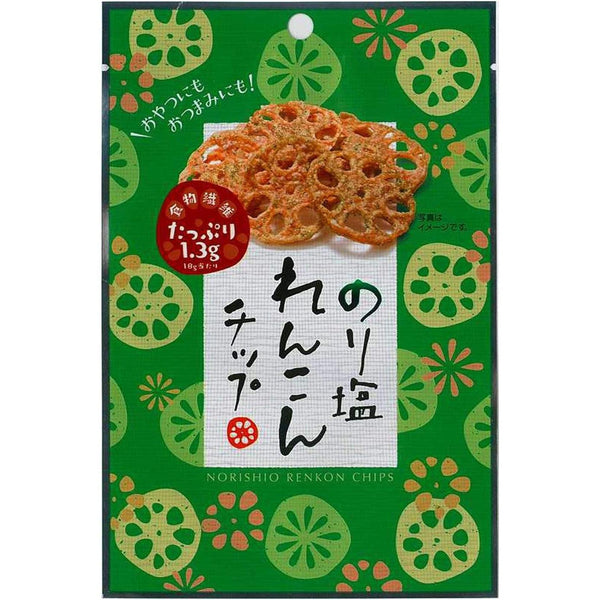 総甘海苔レンコンチップス 日本の海藻風味レンコンチップス 18g (6個パック)