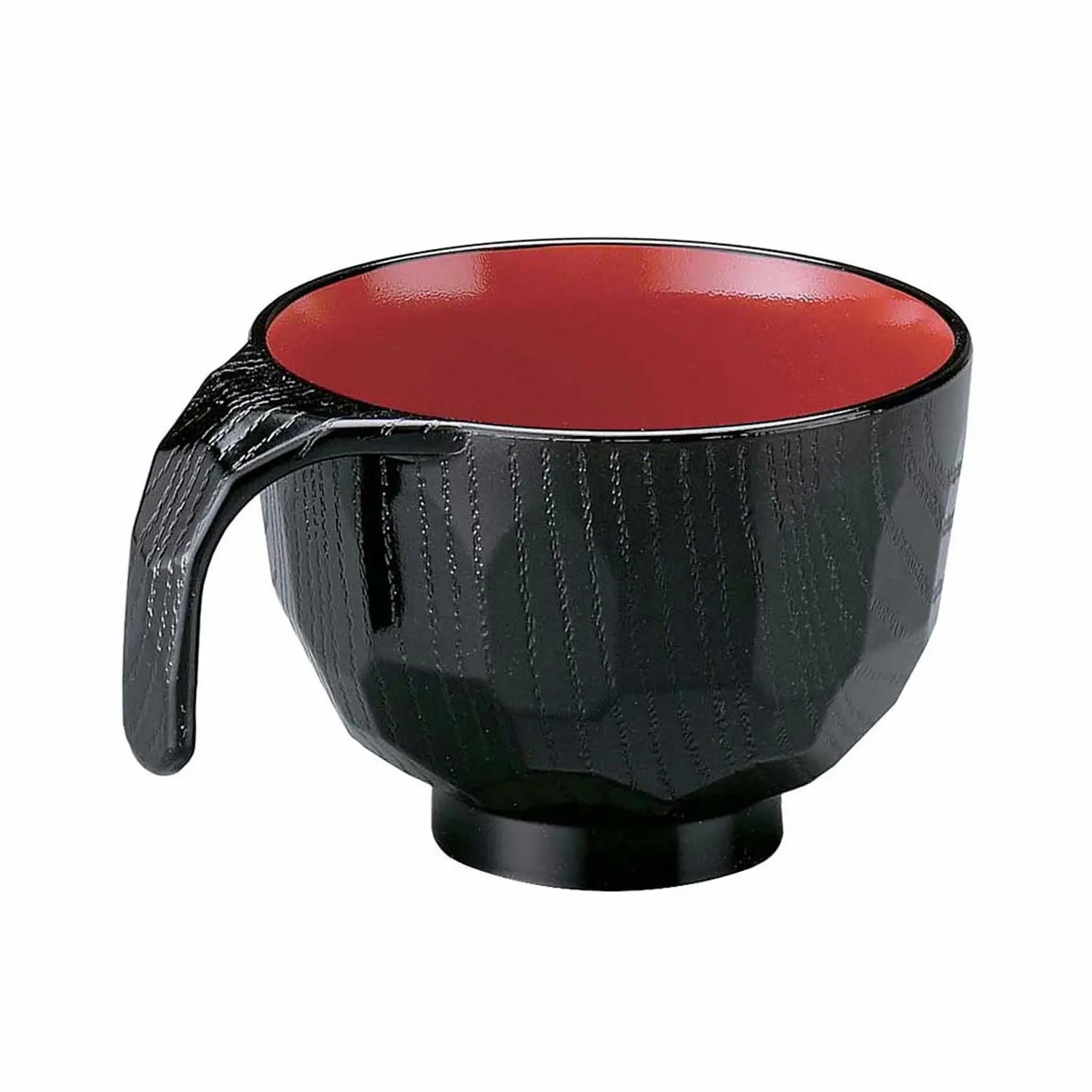 スタッキングボウル 黒赤亀甲柄スープカップ