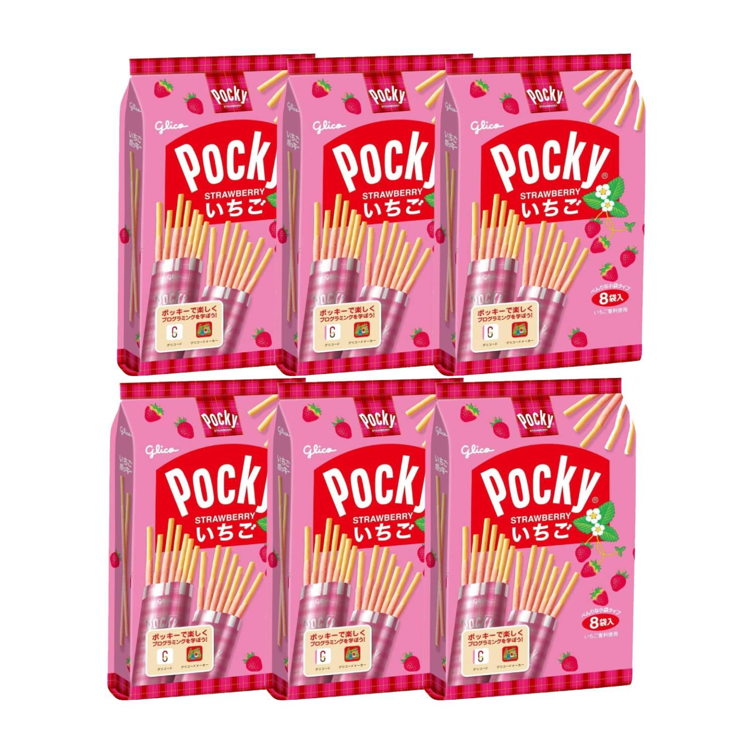 グリコ ストロベリーポッキー ストロベリーチョコレートビスケットスティック（6個入り）
