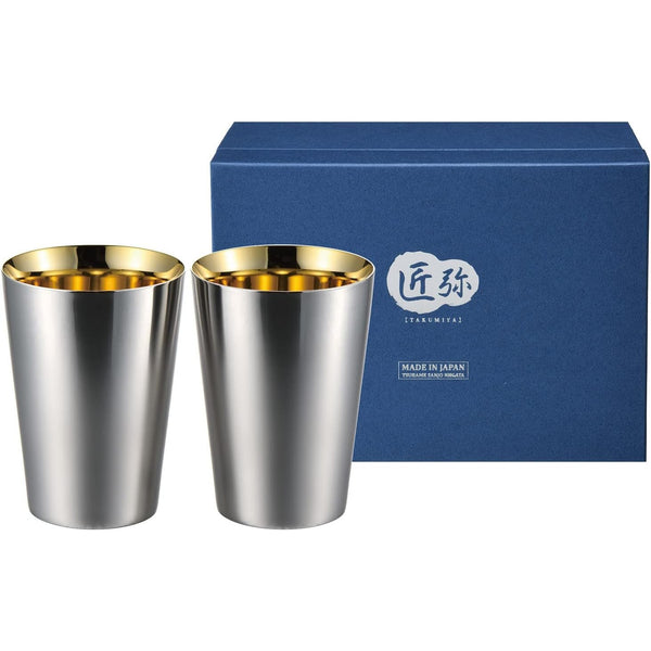 匠宮 二重壁24金メッキタンブラー 270ml (2個セット)