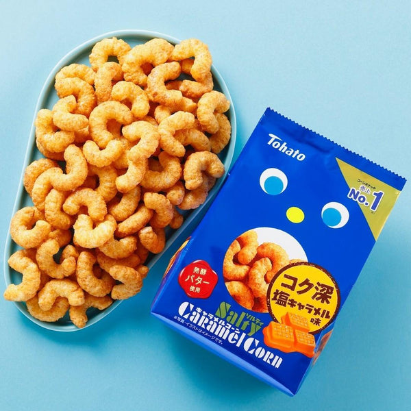 東ハト 塩キャラメルコーン 塩バターキャラメルコーンパフ 67g (3袋入り)