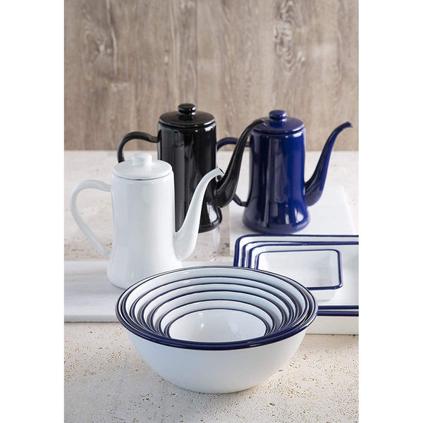 月兎白琺瑯鉢・紺ディテール