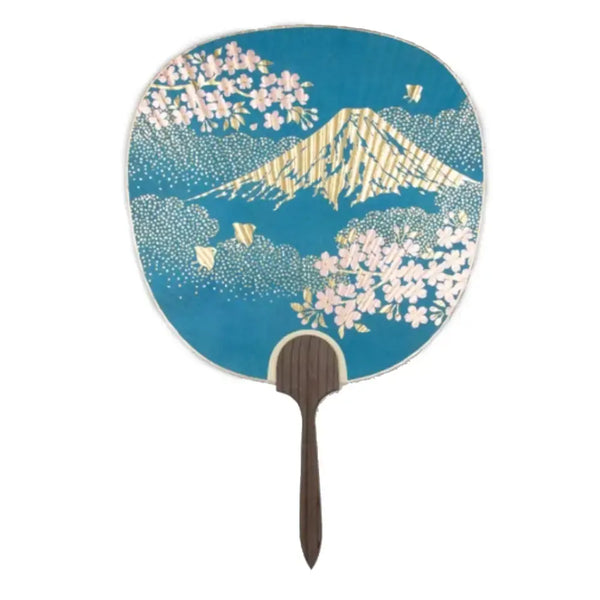 うちわ 箔押し富士山＆桜