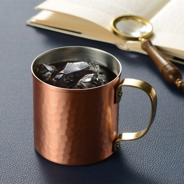 和平フレイズ 槌目銅マグカップ モスクワミュールカップ ハンドル付き 360ml
