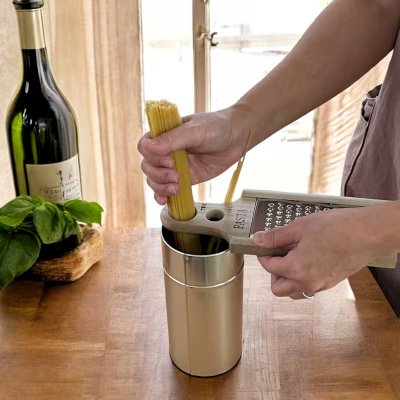 オヤナギ 木製ハンドル付き粗挽きチーズおろし器 パスタ計量器付き